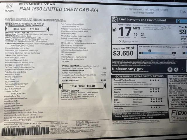 2026 Ram 1500 Limited Crew Cab 4x4 5'7" Box