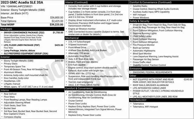 2023 GMC Acadia FWD SLE 2023 GMC Acadia FWD SLE