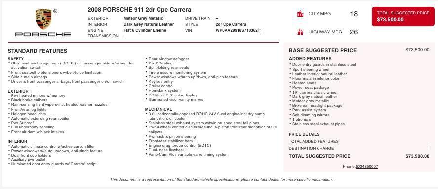 2008 Porsche 911 Carrera