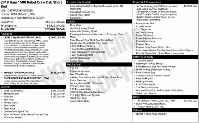 2019 RAM 1500 Rebel 2019 RAM 1500 Rebel