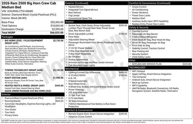 2026 Ram 2500 Big Horn Crew Cab 4x2 64 Box