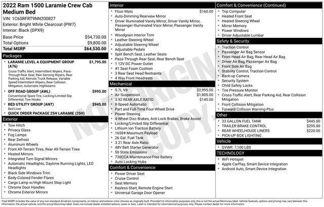 2022 RAM 1500 Laramie Crew Cab 4x4 64 Box
