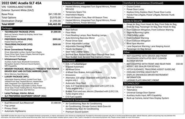 2022 GMC Acadia AWD SLT
