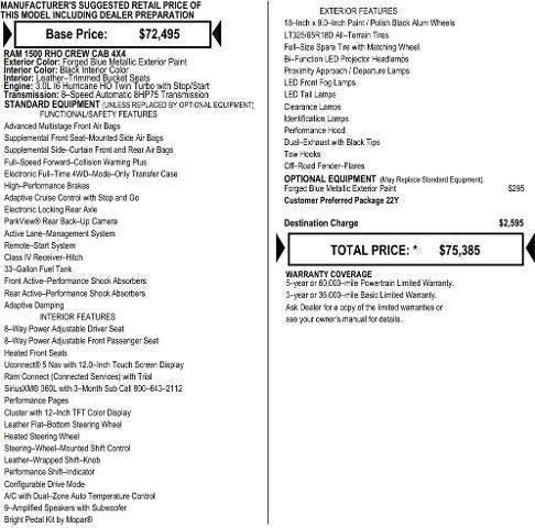 2026 RAM Ram 1500 RAM 1500 RHO CREW CAB 4X4 57 BOX 2026 RAM Ram 1500 RAM 1500 RHO CREW CAB 4X4 57 BOX