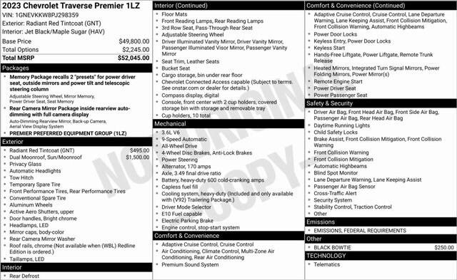 2023 Chevrolet Traverse AWD Premier 2023 Chevrolet Traverse AWD Premier