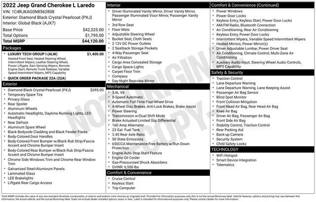 2022 Jeep Grand Cherokee L Laredo 4x4