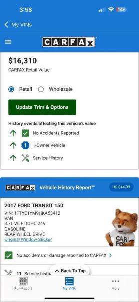 2017 Ford Transit w/Sliding Side Door w/RWB