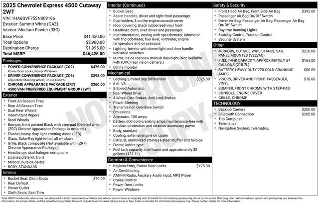 2025 Chevrolet Express Cutaway 4500 Van
