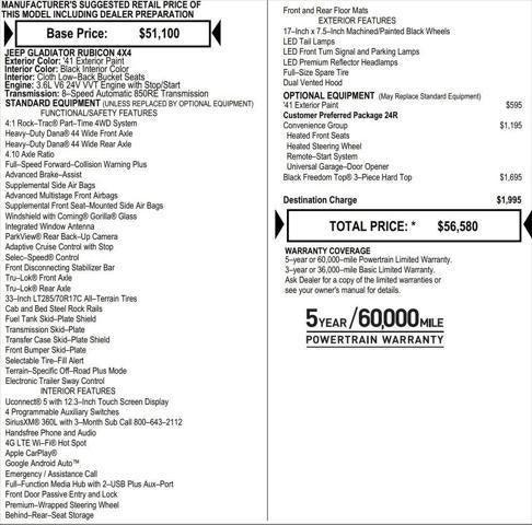 2025 Jeep Gladiator GLADIATOR RUBICON 4X4 2025 Jeep Gladiator GLADIATOR RUBICON 4X4