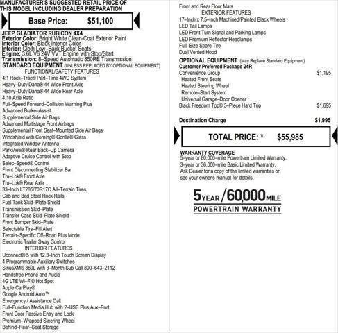 2025 Jeep Gladiator GLADIATOR RUBICON 4X4 2025 Jeep Gladiator GLADIATOR RUBICON 4X4