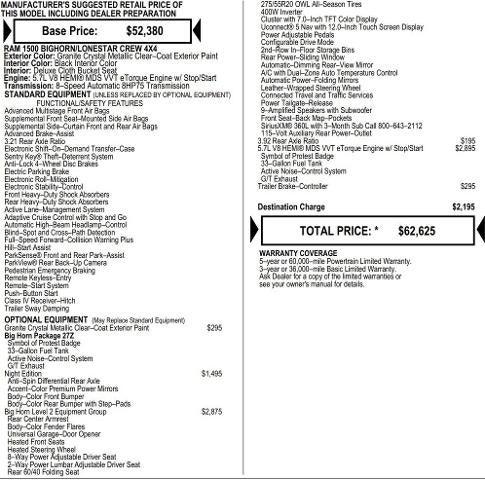 2026 RAM Ram 1500 RAM 1500 BIG HORN CREW CAB 4X4 57 BOX 2026 RAM Ram 1500 RAM 1500 BIG HORN CREW CAB 4X4 57 BOX