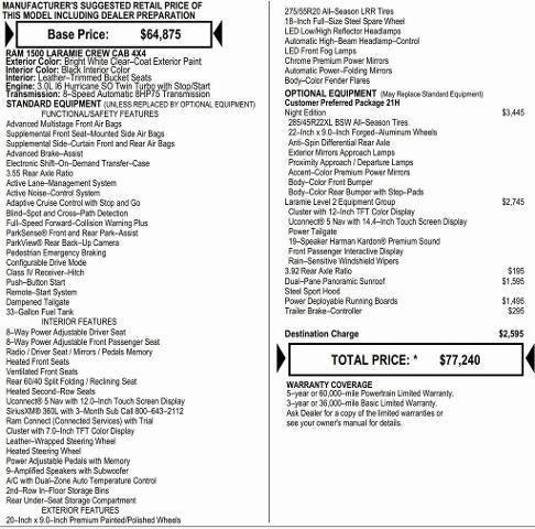 2026 RAM Ram 1500 RAM 1500 LARAMIE CREW CAB 4X4 64 BOX