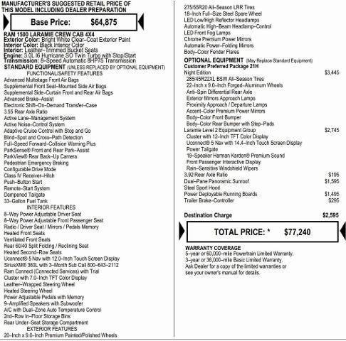 2026 RAM Ram 1500 RAM 1500 LARAMIE CREW CAB 4X4 64 BOX
