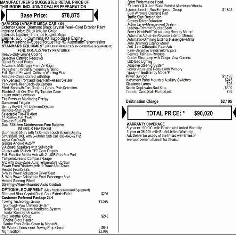 2026 RAM Ram 2500 RAM 2500 LARAMIE MEGA CAB 4X4 64 BOX 2026 RAM Ram 2500 RAM 2500 LARAMIE MEGA CAB 4X4 64 BOX