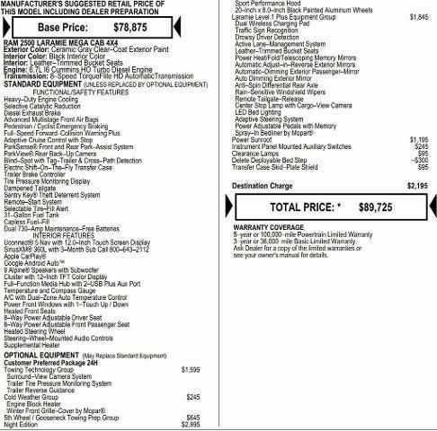 2026 RAM Ram 2500 RAM 2500 LARAMIE MEGA CAB 4X4 64 BOX 2026 RAM Ram 2500 RAM 2500 LARAMIE MEGA CAB 4X4 64 BOX