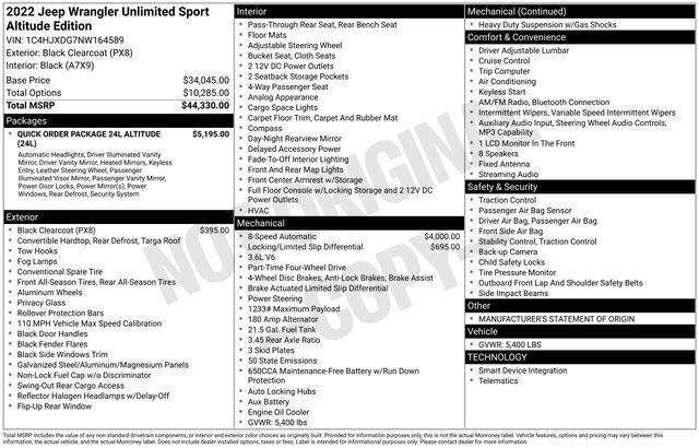 2022 Jeep Wrangler Unlimited Sport Altitude 4x4