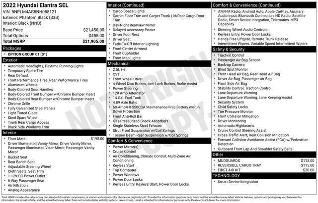 2022 Hyundai Elantra SEL