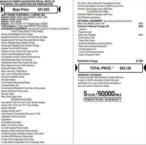 2025 Jeep Grand Cherokee GRAND CHEROKEE L LAREDO X 4X4 2025 Jeep Grand Cherokee GRAND CHEROKEE L LAREDO X 4X4