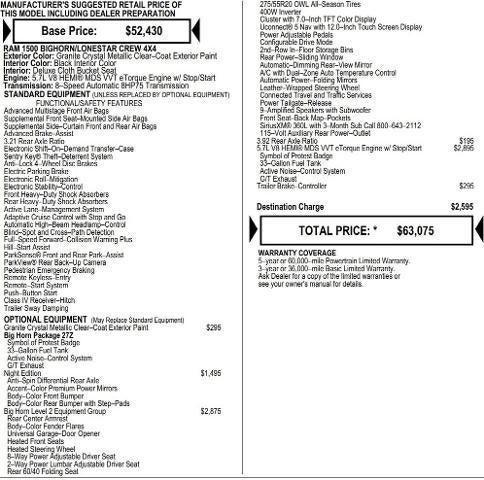 2026 RAM Ram 1500 RAM 1500 BIG HORN CREW CAB 4X4 57 BOX