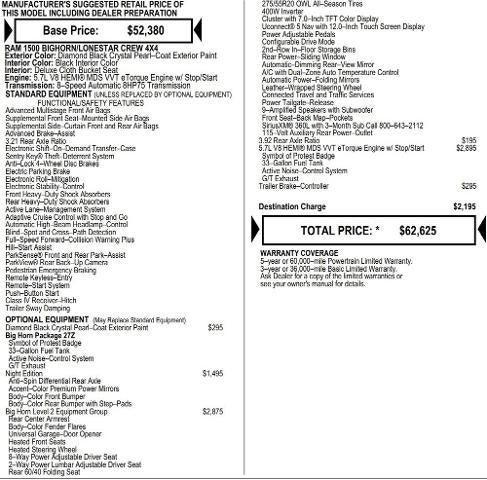 2026 RAM Ram 1500 RAM 1500 BIG HORN CREW CAB 4X4 57 BOX 2026 RAM Ram 1500 RAM 1500 BIG HORN CREW CAB 4X4 57 BOX
