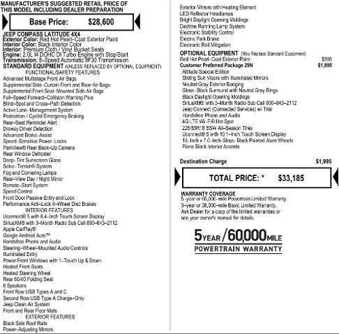 2026 Jeep Compass COMPASS LATITUDE ALTITUDE 4X4 2026 Jeep Compass COMPASS LATITUDE ALTITUDE 4X4