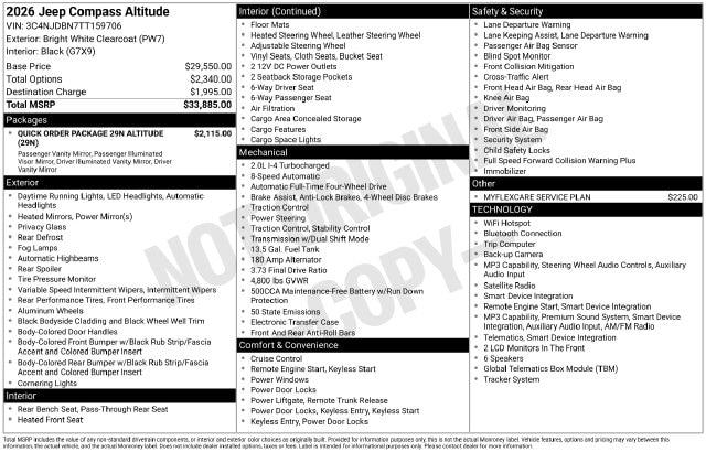 2026 Jeep Compass Latitude Altitude