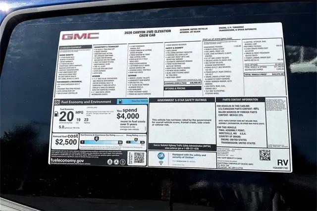 2026 GMC Canyon 2WD Elevation