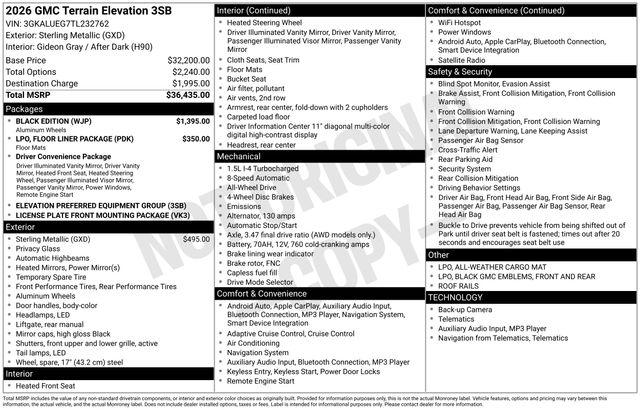 2026 GMC Terrain AWD Elevation