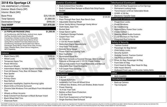 2018 Kia Sportage LX 2018 Kia Sportage LX