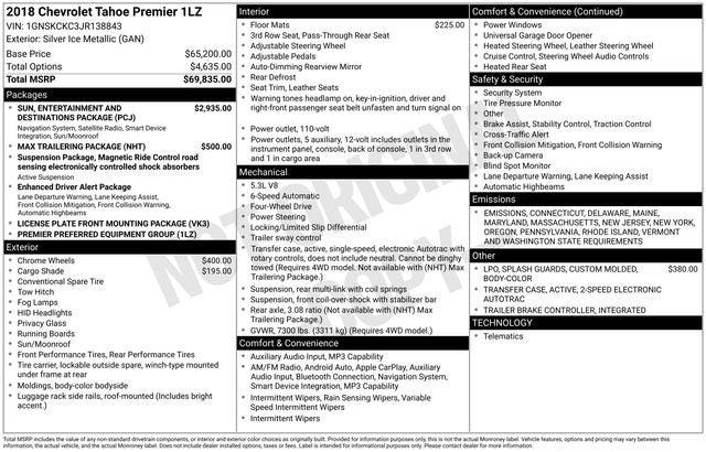 2018 Chevrolet Tahoe Premier 2018 Chevrolet Tahoe Premier