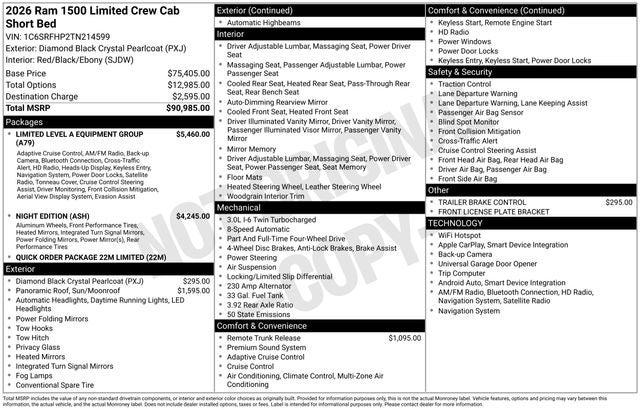 2026 RAM Ram 1500 RAM 1500 LIMITED CREW CAB 4X4 57 BOX 2026 RAM Ram 1500 RAM 1500 LIMITED CREW CAB 4X4 57 BOX