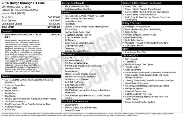 2026 Dodge Durango GT Plus