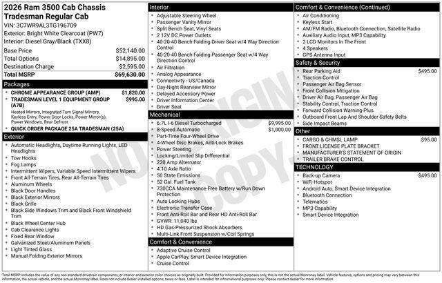 2026 Ram 3500 Chassis Cab Tradesman