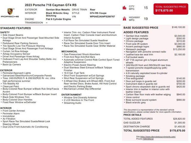 2023 Porsche 718 Cayman GT4 RS