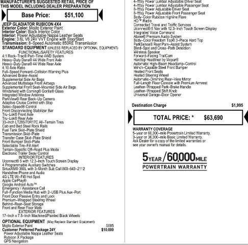 2025 Jeep Gladiator GLADIATOR RUBICON X 4X4 2025 Jeep Gladiator GLADIATOR RUBICON X 4X4