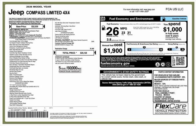 2026 Jeep Compass COMPASS LIMITED 4X4