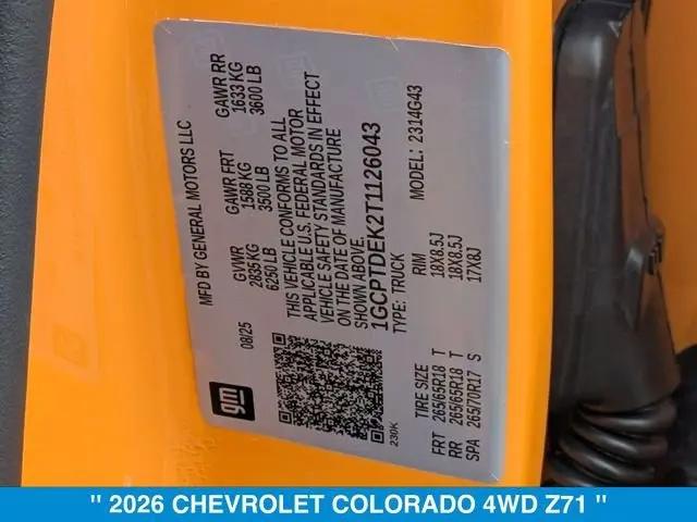 2026 Chevrolet Colorado Z71, 4WD