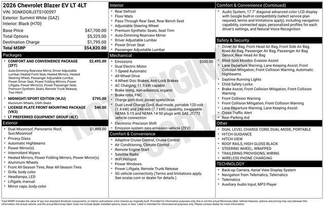 2026 Chevrolet V Blazer AWD LT