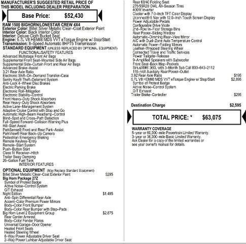 2026 RAM Ram 1500 RAM 1500 BIG HORN CREW CAB 4X4 57 BOX 2026 RAM Ram 1500 RAM 1500 BIG HORN CREW CAB 4X4 57 BOX