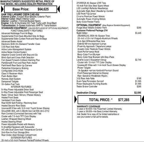 2026 RAM Ram 1500 RAM 1500 LARAMIE CREW CAB 4X4 64 BOX