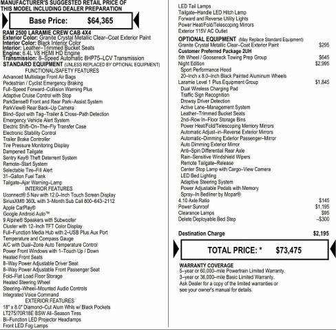2026 RAM Ram 2500 RAM 2500 LARAMIE CREW CAB 4X4 64 BOX 2026 RAM Ram 2500 RAM 2500 LARAMIE CREW CAB 4X4 64 BOX