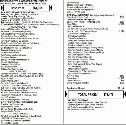 2026 RAM Ram 2500 RAM 2500 LARAMIE CREW CAB 4X4 64 BOX 2026 RAM Ram 2500 RAM 2500 LARAMIE CREW CAB 4X4 64 BOX