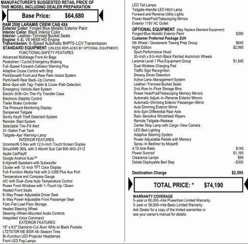 2026 RAM Ram 2500 RAM 2500 LARAMIE CREW CAB 4X4 64 BOX 2026 RAM Ram 2500 RAM 2500 LARAMIE CREW CAB 4X4 64 BOX