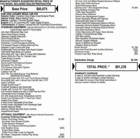 2026 RAM Ram 3500 RAM 3500 LARAMIE MEGA CAB 4X4 64 BOX 2026 RAM Ram 3500 RAM 3500 LARAMIE MEGA CAB 4X4 64 BOX