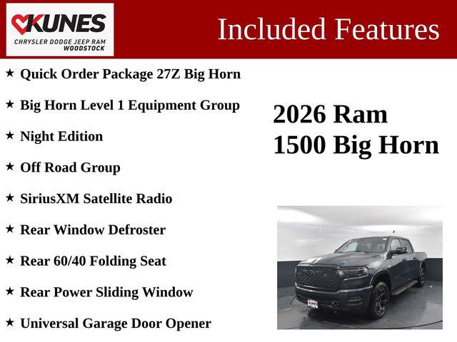 2026 RAM Ram 1500 RAM 1500 BIG HORN CREW CAB 4X4 57 BOX 2026 RAM Ram 1500 RAM 1500 BIG HORN CREW CAB 4X4 57 BOX