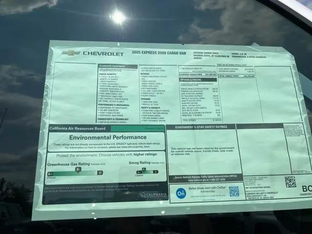 2025 Chevrolet Express Cargo Van RWD 2500 Regular Wheelbase WT
