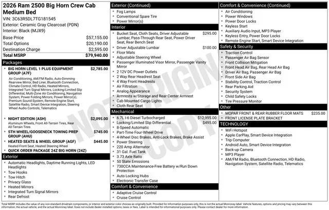 2026 Ram 2500 Big Horn