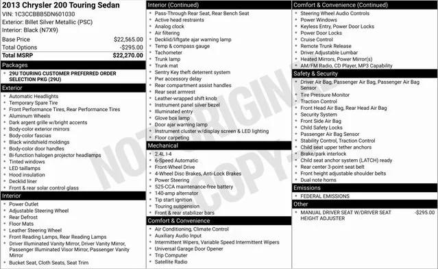 2013 Chrysler 200 Touring