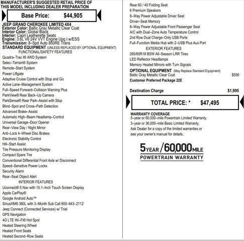 2025 Jeep Grand Cherokee GRAND CHEROKEE LIMITED 4X4 2025 Jeep Grand Cherokee GRAND CHEROKEE LIMITED 4X4