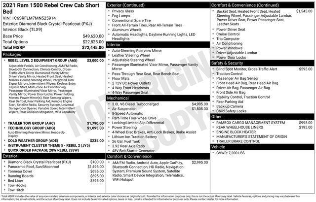 2021 RAM 1500 Rebel Crew Cab 4x4 57 Box